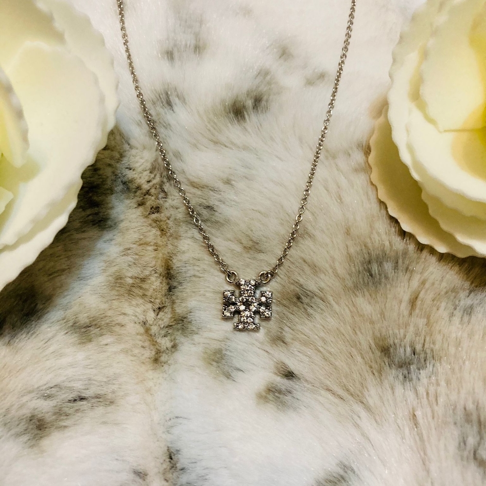 Tory Burch T Logo Crystal Necklace - Picture 5 of 5